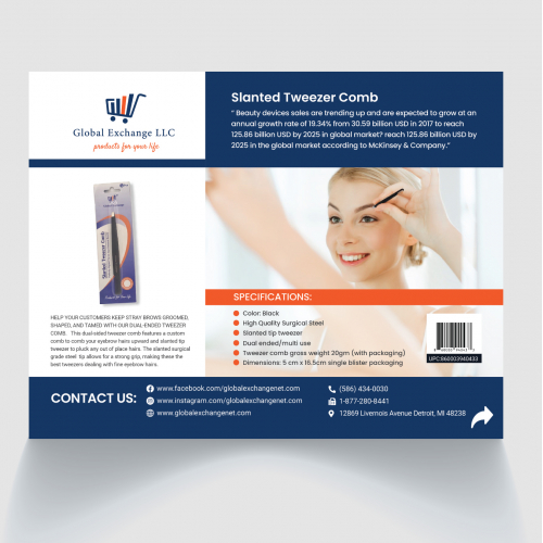 Product Sales Sheet or Line sheet or leaflet  to promot