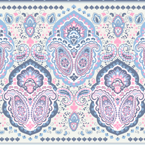 Bohemian paisley floral pattern