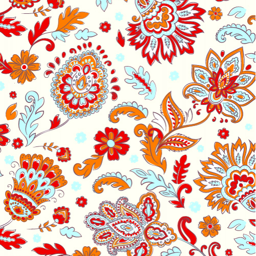 Bohemian paisley floral pattern