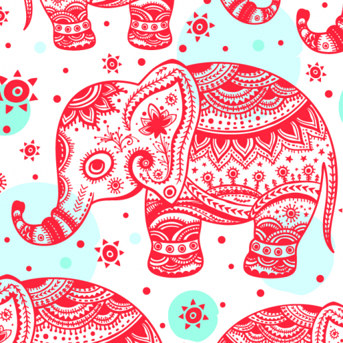 Bohemian ethnic elephant pattern