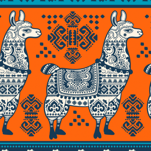 Ethnic alpaca pattern