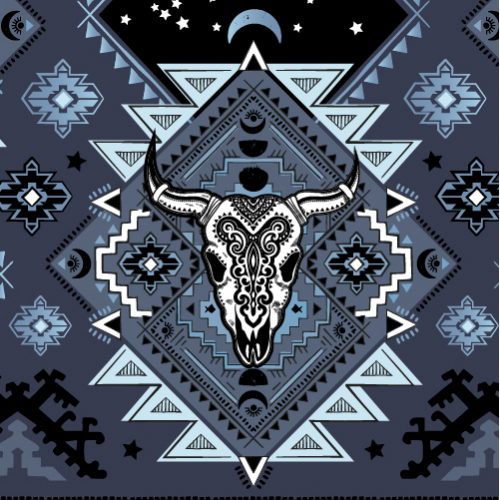 Tribal skull pattern