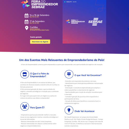 Landing Page Feira do Empreendedor