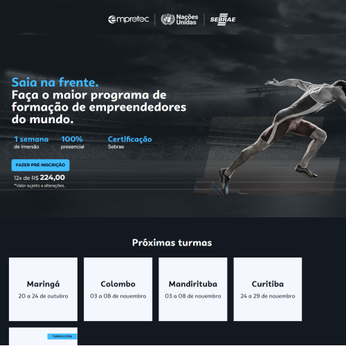 Landing Page Empretec
