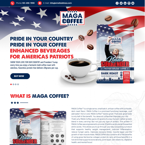 Food & Drink Landing page design required