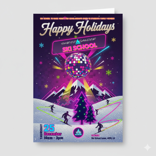 Shred Cancer Ski School Invitation