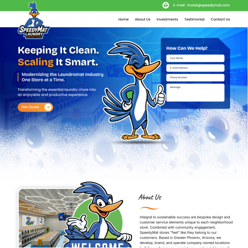 SpeedyMat Laundry Website Landing Page