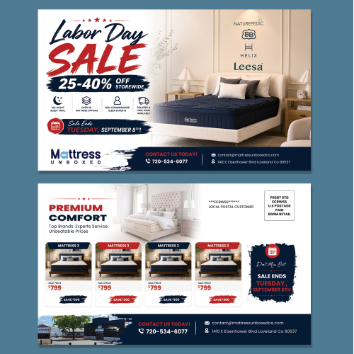 Mattress Store labor day sale Postcard