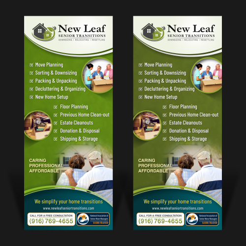 Retractible Banner for Senior Downsizing Company
